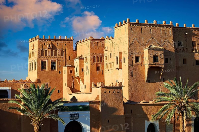 Exterior of the mud brick Taourirt Kasbah built by Pasha Glaoui
