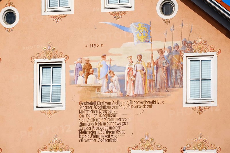 Wall painting with depiction of Mechtild von Diessen