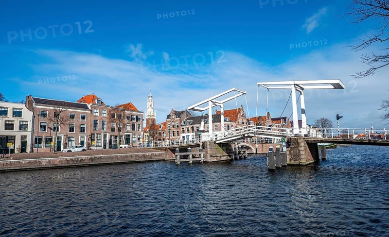 Drawbridge Gravestenenbrug over river Binnen Spaarne