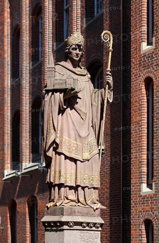 Sculpture by the city founder Archbishop St. Ansgar