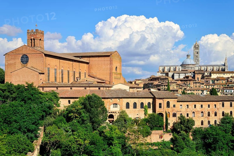 Historic centre with the Basilica of San Domenico and the Duomo of Siena