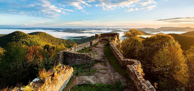 View of the Palatinate Forest from Wegelnburg Castle