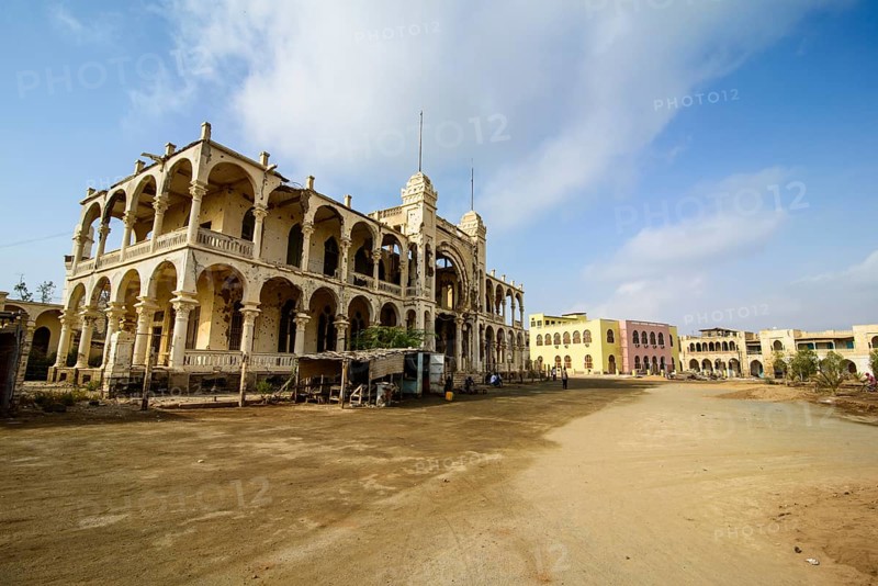 Destroyed former Banco d'Italia building