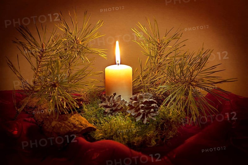 Christmas still life with candlelight