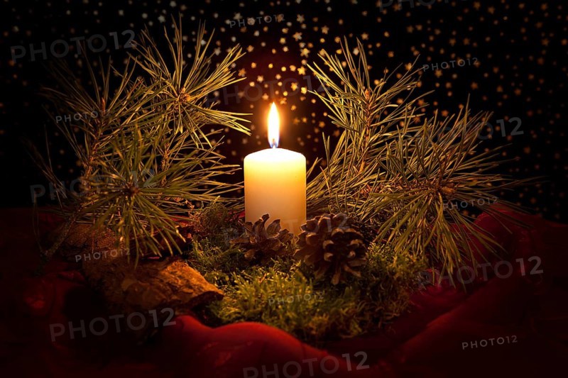 Christmas still life with candlelight