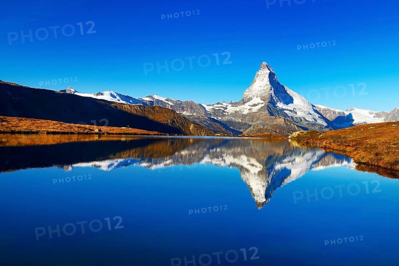 Matterhorn reflected in lake Stellisee