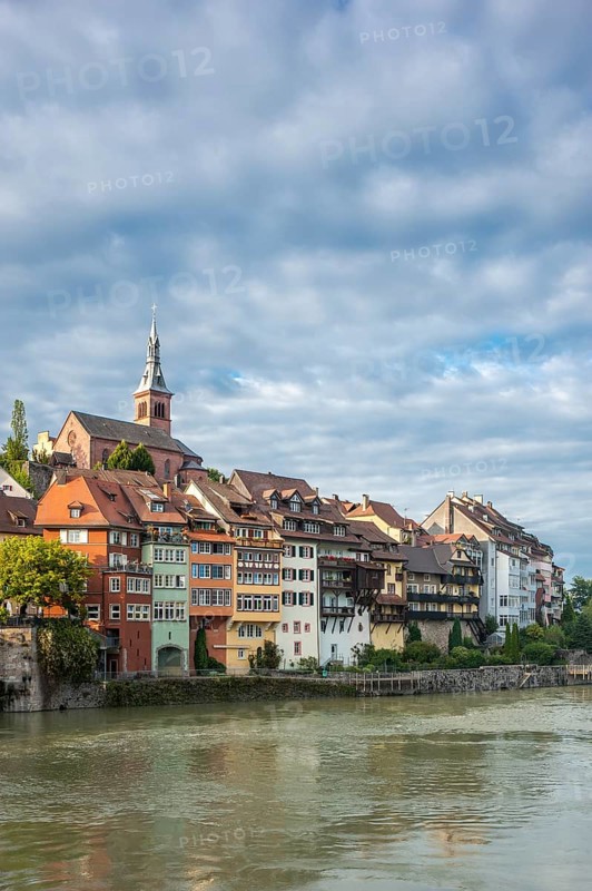 View of the town of Laufenburg with the Rhine