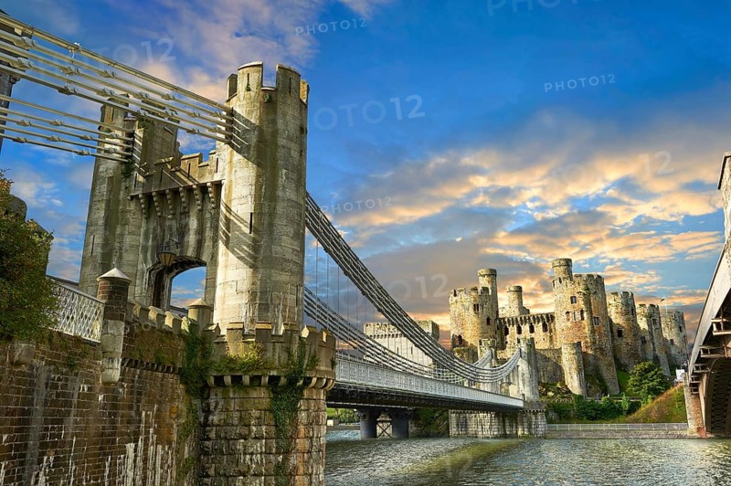 The medieval Conwy Castle or Conway Castle