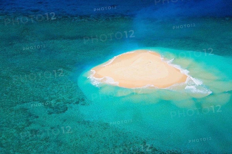 Coral reef with sand island