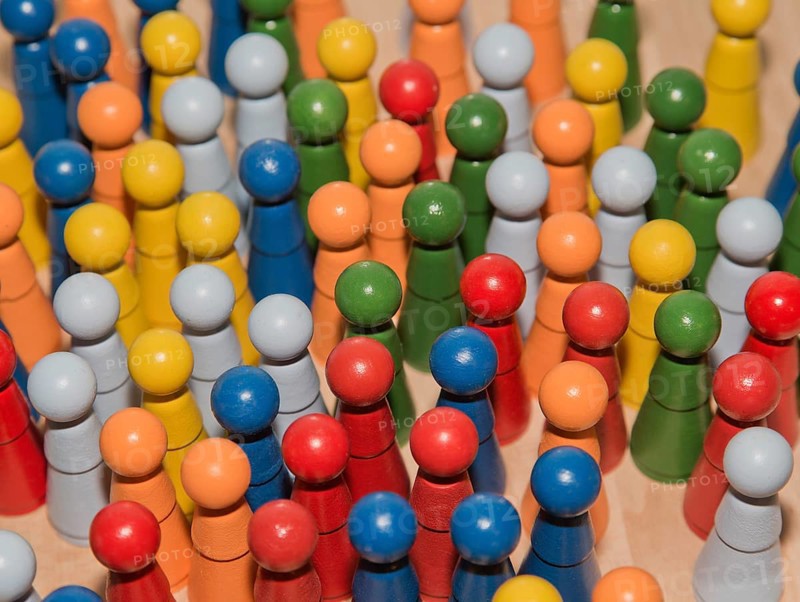 Colorful wooden pins