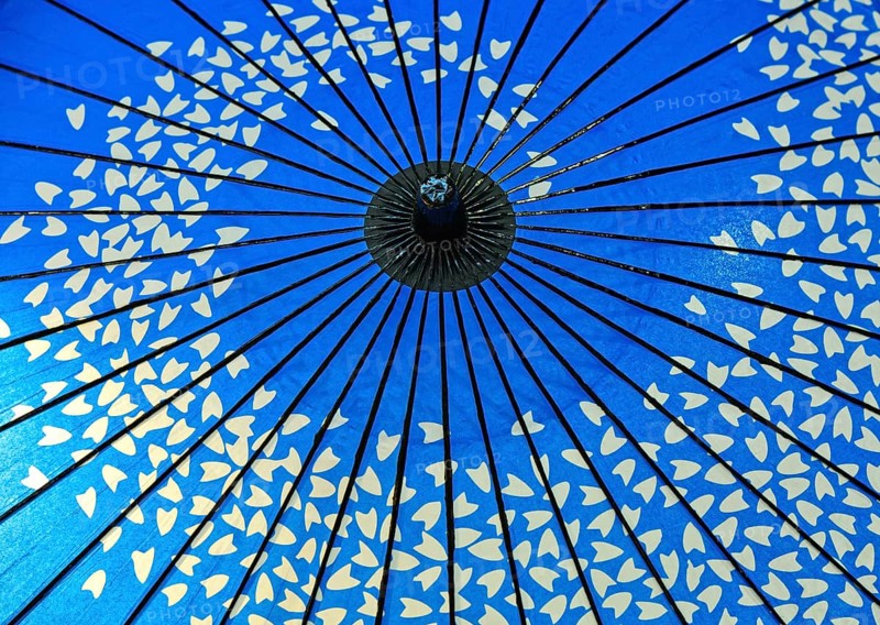 Traditional blue oil paper umbrella