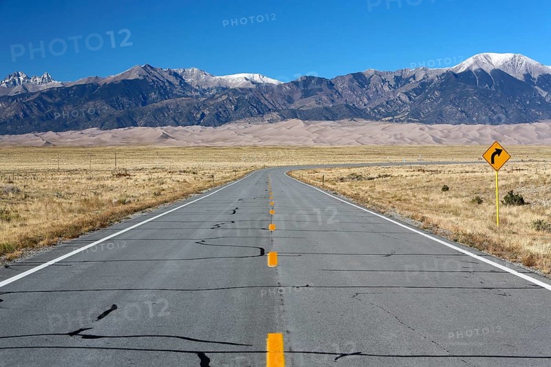 Road to the Great Sand Dunes National Park and Preserve