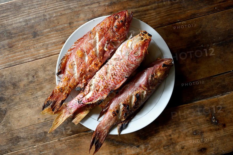 Plate of grilled fish