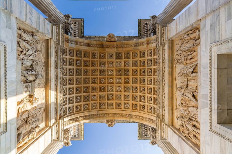 Low angle view of the Arco della Pace