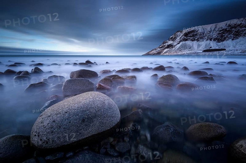 Rocks on the beach of Unstad