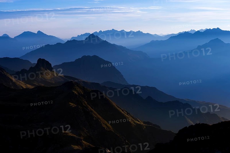 Blue hour above the Montafon mountains