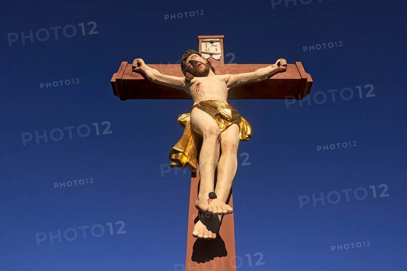 Colored stone crucifix