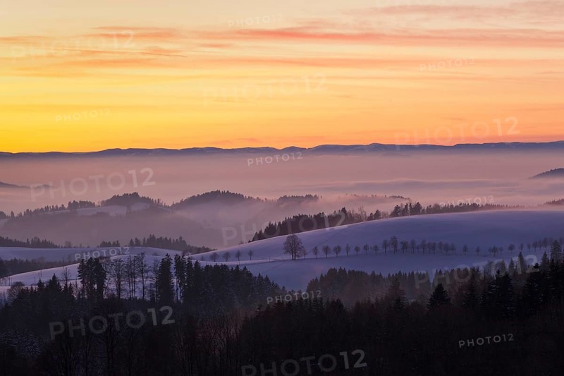 Sunset view from the Black Forest road to Glottertal
