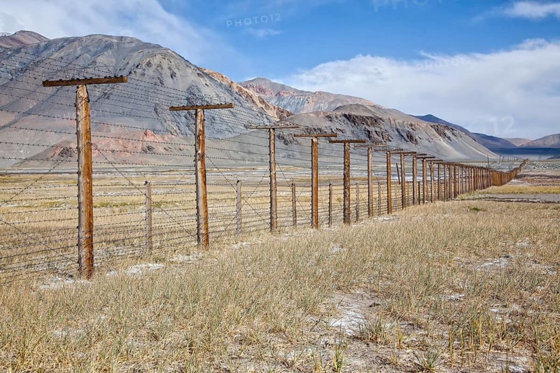 Border fence between Tajikistan and China