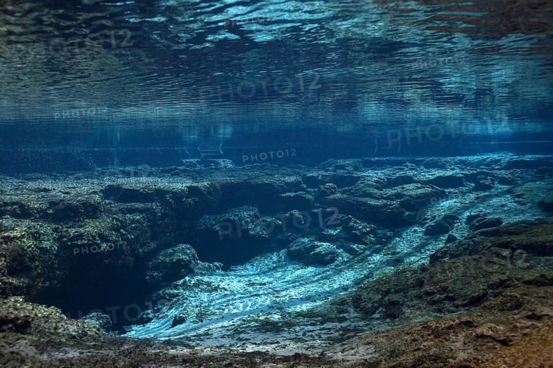 Ginnie Springs Cavern with fresh water spring in Santa Fe River