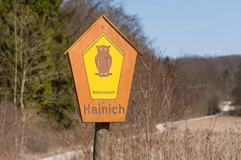 Sign with the lettering 'Nationalpark Hainich'