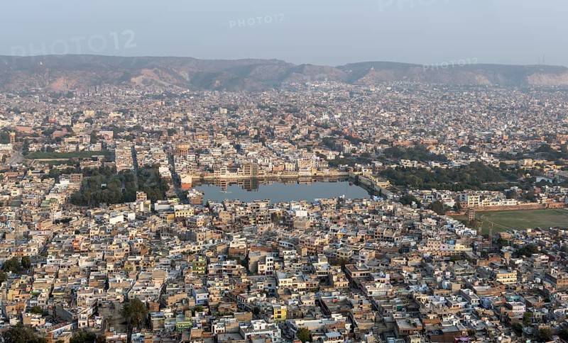 Overlooking Tal Katora Lake and City of Jaipur