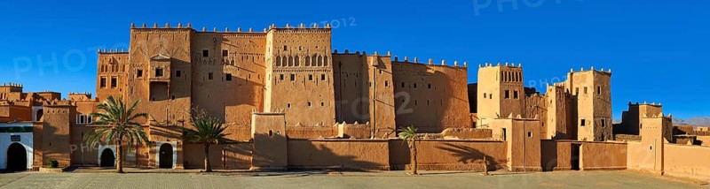 Exterior of the mud brick Taourirt Kasbah built by Pasha Glaoui