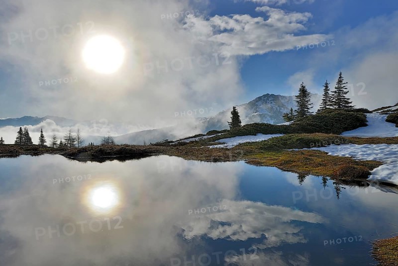 Mountain landscape with snow