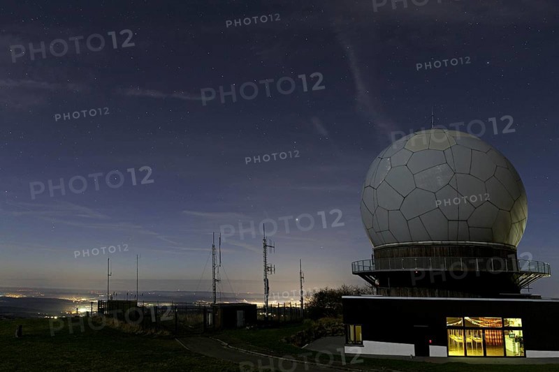 Radar station on Mt Wasserkuppe at night