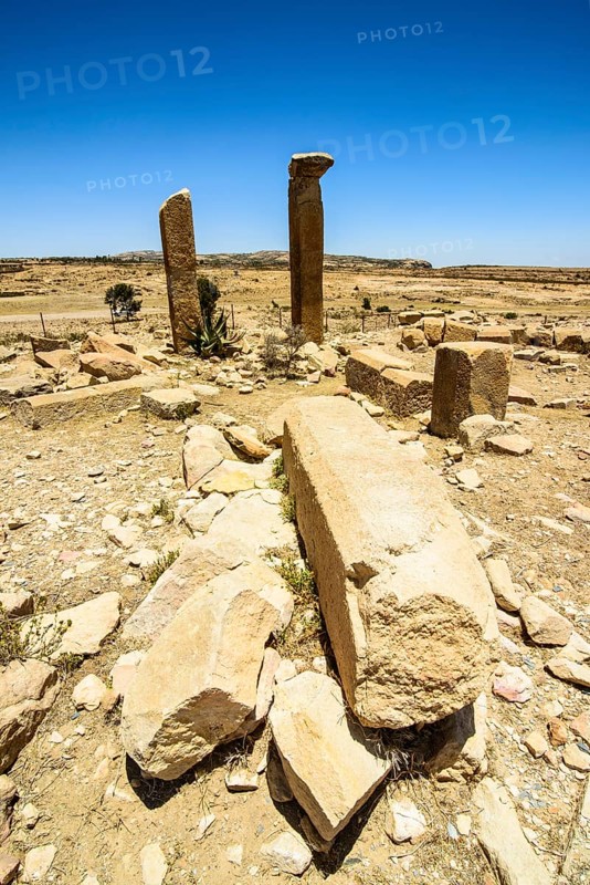 The columns of a ruined structure at the Pre-Aksumite settlement of Qohaito