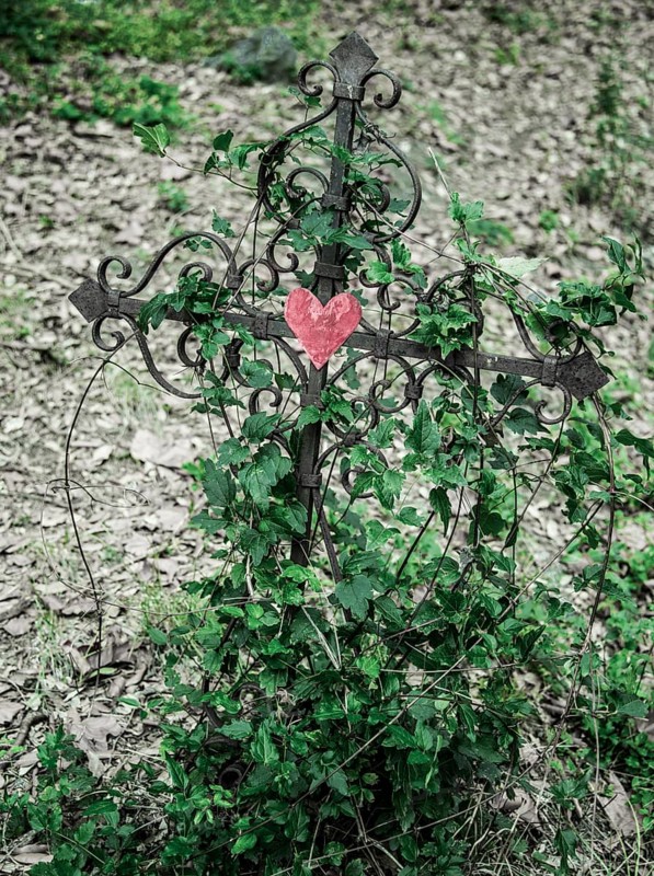 Iron cross with red heart