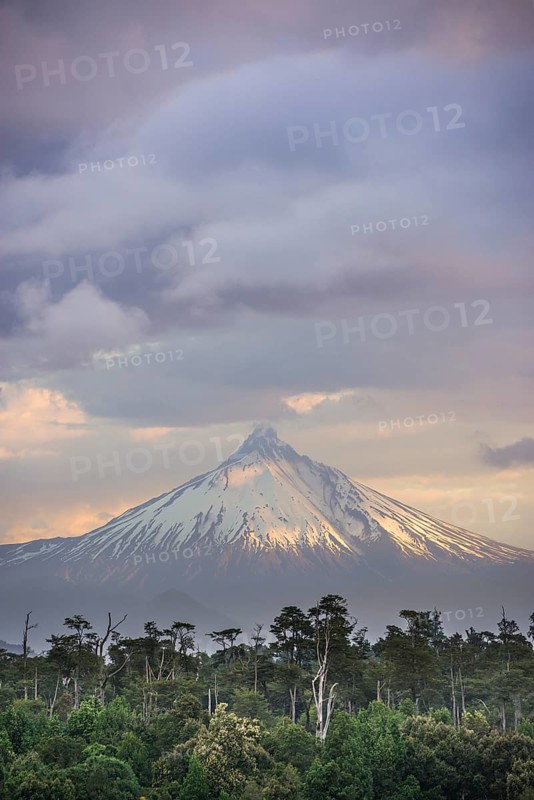 Puyehue volcano in the evening light