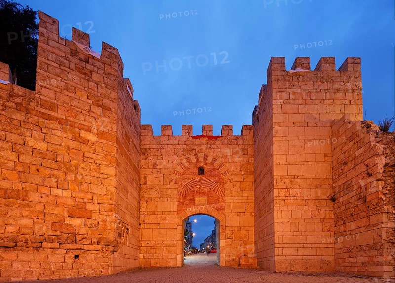 Castle gate in the fortress wall