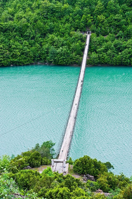 Suspension bridge across the Black Drin River