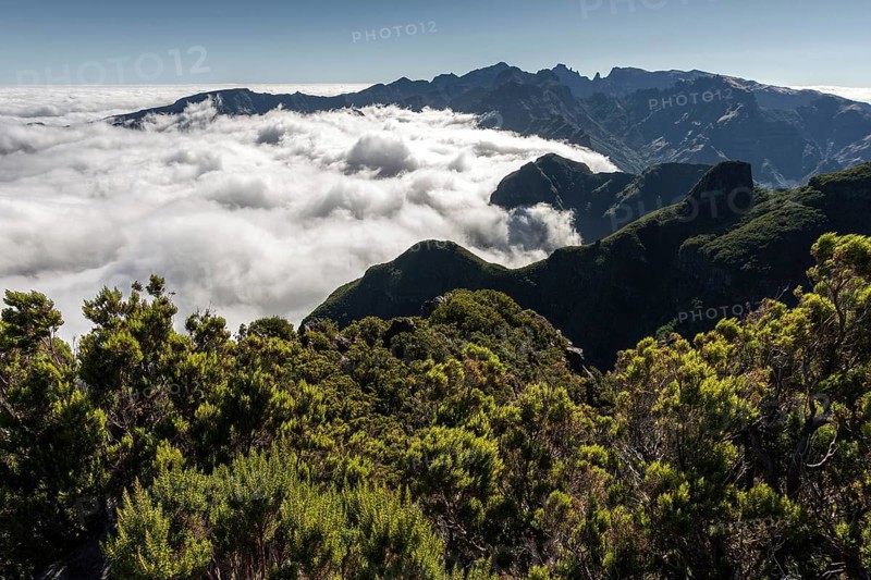 View of the mountains of the Parque Natural da Madeira