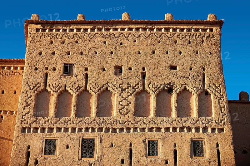 Exterior of the mud brick Taourirt Kasbah built by Pasha Glaoui