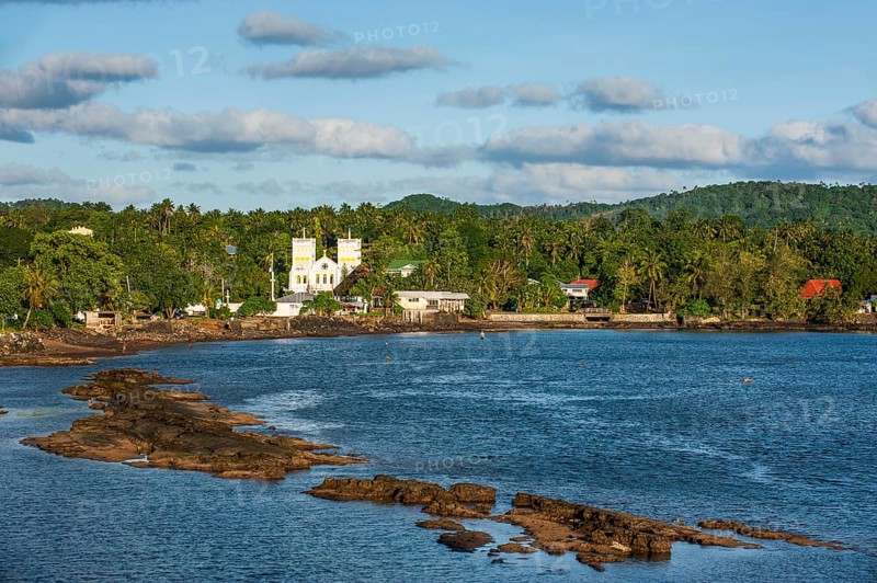 Church in the tropical surroundings