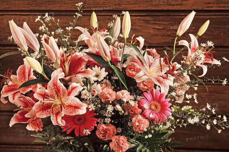Colorful flower bouquet with roses
