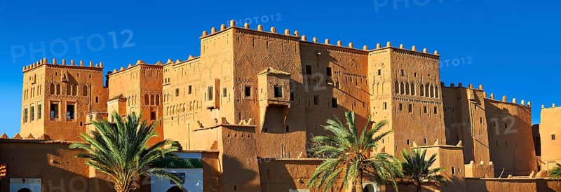 Exterior of the mud brick Taourirt Kasbah built by Pasha Glaoui