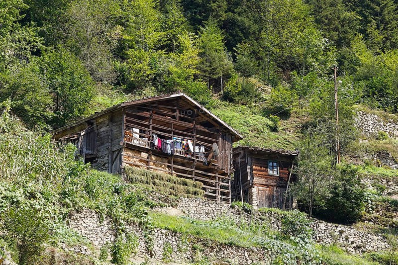 Traditional wooden house near Uzungol