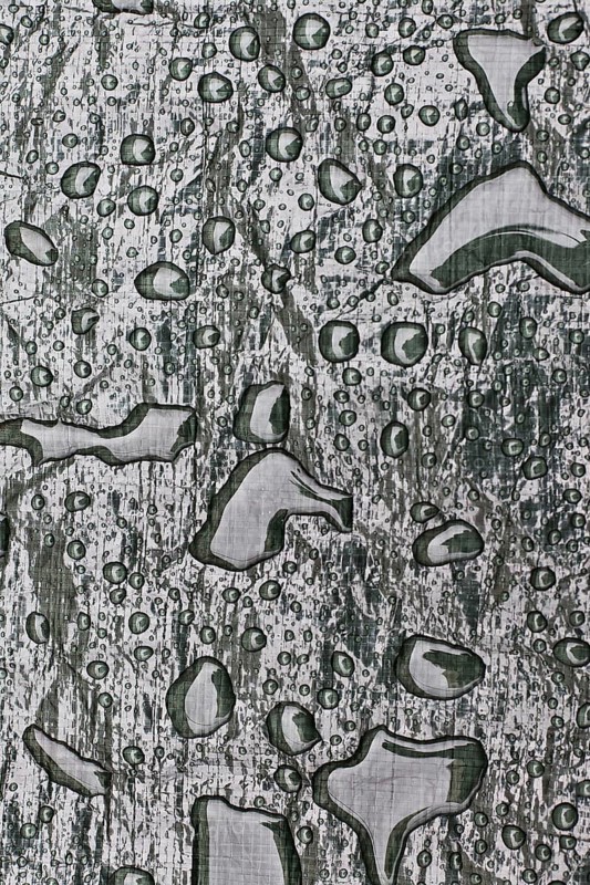 Water drops on tarpaulin
