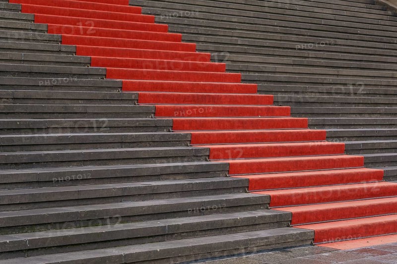 Red carpet on the steps of the Konzerthaus Berlin concert hall