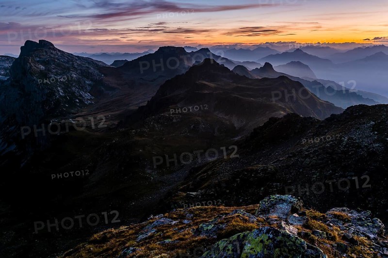 Sunrise above the Montafon mountains