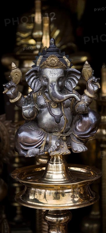 Metal Ganesha sculpture