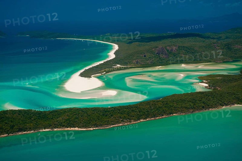 Aerial view of Whitehaven in the Whitsunday Islands