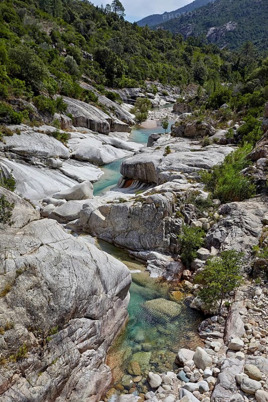 Valley of the Osu mountain river near Porto-Vecchio