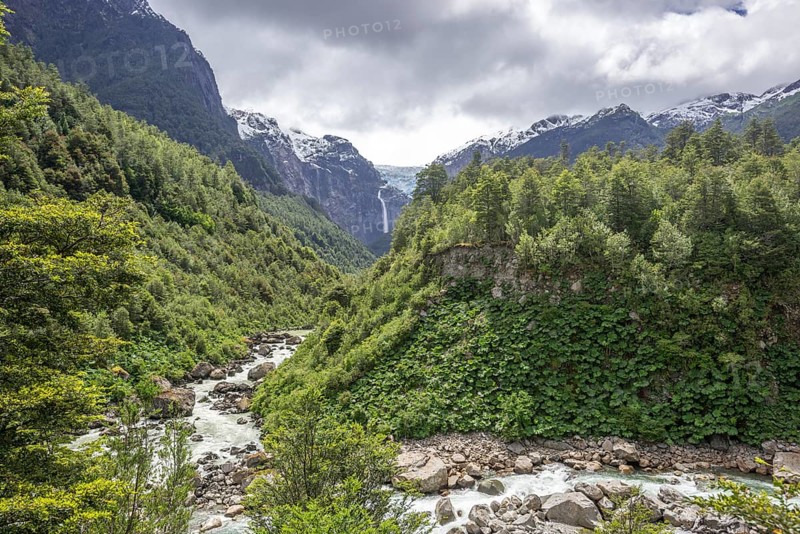 Glacial river in front of the Ventisquero Colgante