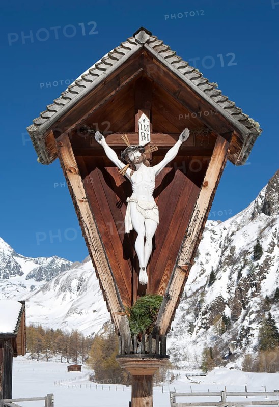 Wayside shrine with Mt Grossglockner