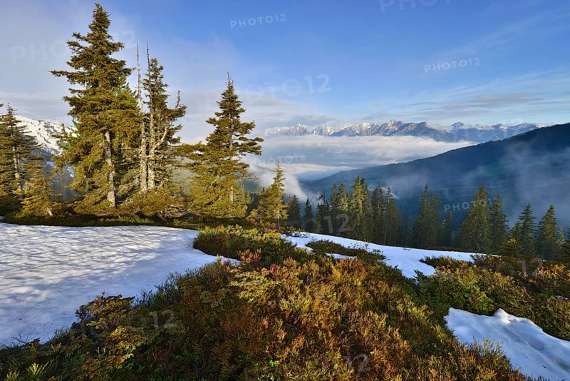 Mountain landscape with snow