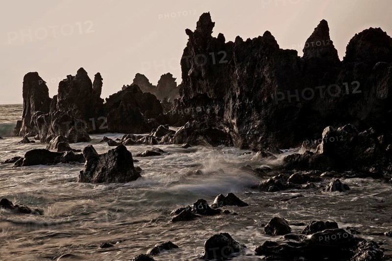 Lava rock in the sea